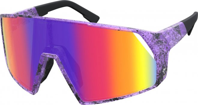 Очки спортивные Scott Pro Shield Sunglasses, фиолетовые с радужной линзой Black/Swish Purple/Teal Chrome