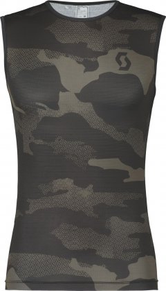 Термомайка потоотводящая без рукавов Scott Underwear Carbon Men's Tank, камуфляж Black/Dark Grey
