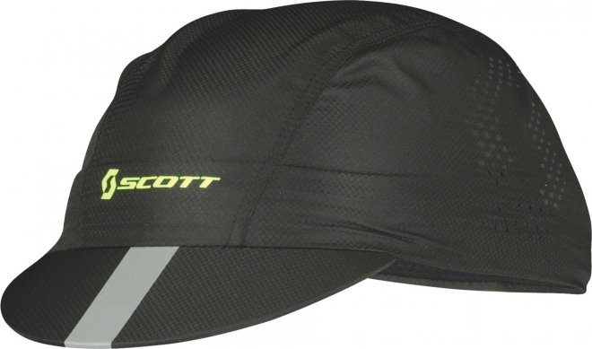 Кепка велосипедная Scott Performance Cap, чёрная Black/Sulphur Yellow