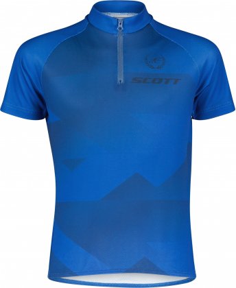 Веломайка детская с короткими рукавами Scott Jr RC Pro s/sl Junior Shirt, синяя Storm Blue/Midnight Blue