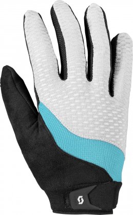 Перчатки женские с длинными пальцами Scott Essential, бело-голубо-чёрные White/Blue Atoll