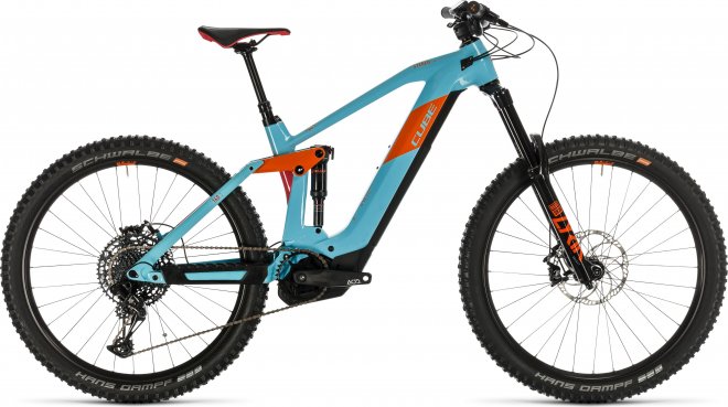 Велосипед Cube Stereo Hybrid 160 HPC SL 625 27.5 (2020) Glacier Blue/Orange