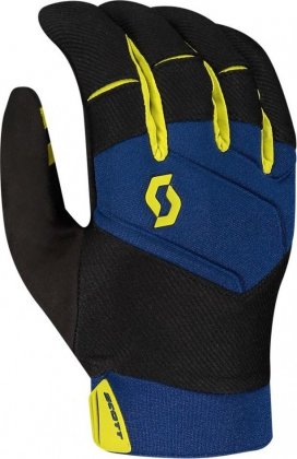 Перчатки с длинными пальцами Scott Enduro LF Glove, сине-чёрные Nightfall Blue/Lemongrass Yellow