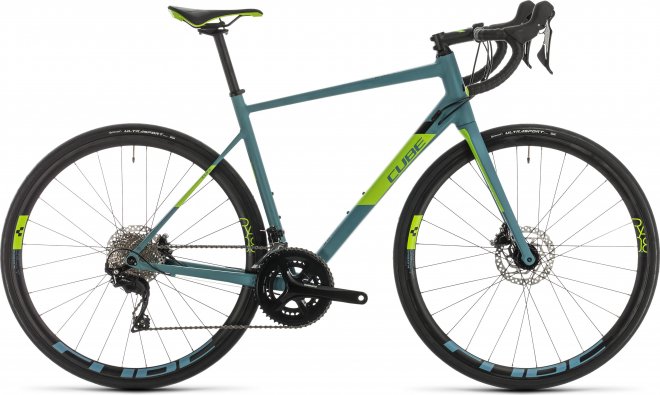 Велосипед Cube Attain SL (2020) Bluegrey/Green