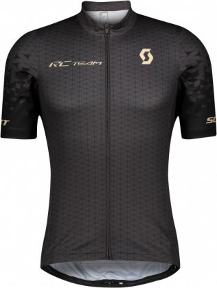 Веломайка с короткими рукавами Scott RC Team 10 S/SL Shirt, тёмно-серая с бежевыми элементами Dark Grey/Dust Beige