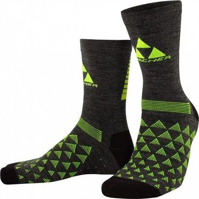 Носки Fischer Nordic, чёрно-серо-зелёные Grey/Neon Green