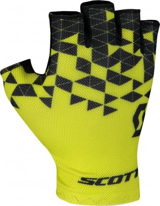 Перчатки с короткими пальцами Scott RC Team SF, жёлто-чёрные Sulphur Yellow/Black