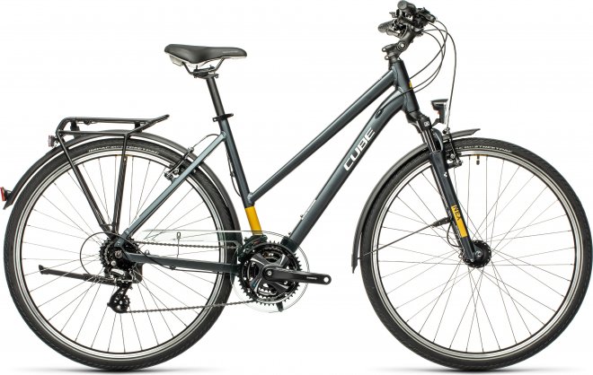 Велосипед Cube Touring Trapeze (2021) Grey/Yellow