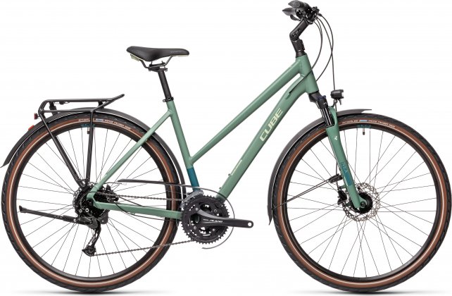 Велосипед Cube Touring EXC Trapeze (2021) Greenblue/Bluegreen