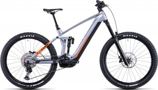Велосипед Cube Stereo Hybrid 160 HPC SL 750 27.5 (2022) Polar Silver/Orange