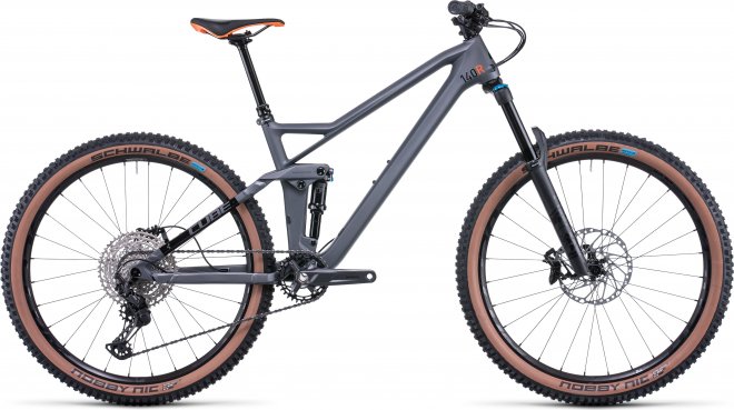 Велосипед Cube Stereo 140 HPC Race 27.5 (2022) Grey/Orange
