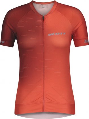 Веломайка женская с короткими рукавами Scott RC Pro S/SL Shirt, красная Flame/Black