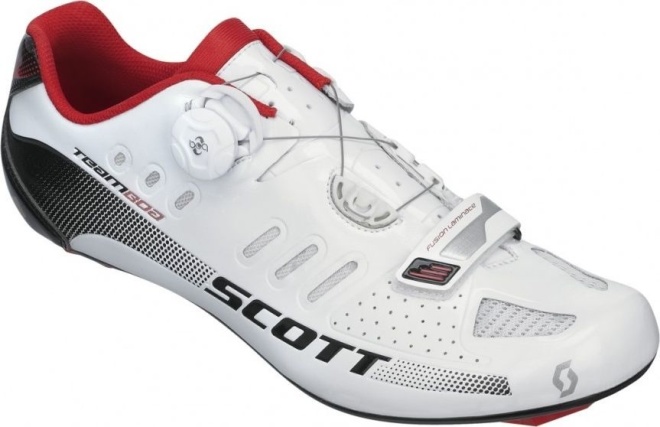 Велотуфли Scott Road Team Boa Shoe, бело-чёрные White/Glossy Black