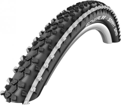 Покрышка Schwalbe Smart Sam 26x2.25 (57-559), Wired, Dual, Performance, с белой полосой White