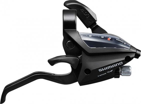 Манетка правая с тормозной ручкой Shimano ST-EF500-8R2A, 8 скоростей, под 2 пальца, с тросом