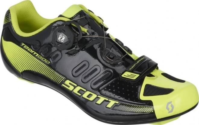 Велотуфли Scott Road Team Boa Shoe, чёрно-жёлтые Black/Neon Yellow