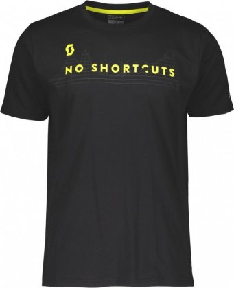 Футболка Scott No Shortcuts S/SL T-Shirt, чёрная с жёлтыми элементами Black