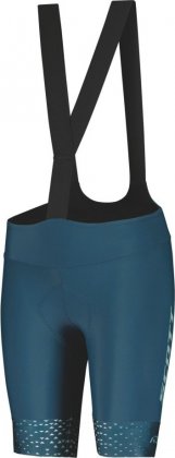 Велотрусы с лямками женские Scott RC Pro +++ Women's Bibshorts, синие Northern Blue/Northern Mint