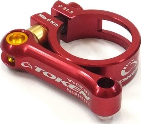 Хомут для подседельного штыря Token Pyro MTB Seatpost Quick Release Clamp, диаметр 31.8 мм, красный