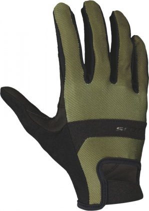 Перчатки с длинными пальцами Scott Gravel LF Glove, чёрно-оливковые Fir Green