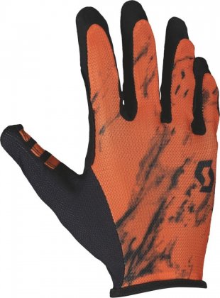 Перчатки с длинными пальцами Scott Traction LF, чёрно-оранжевые Braze Orange/Black