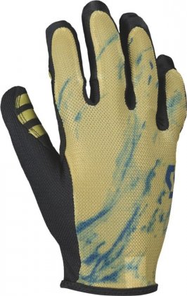 Перчатки с длинными пальцами Scott Traction LF, чёрно-бежевые Mud Green/Midnight Blue