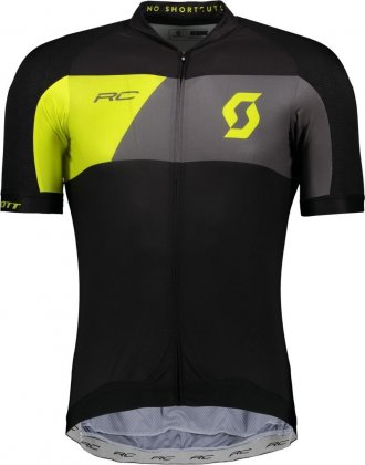 Веломайка с коротким рукавом Scott RC Premium Pro Tec S/SL Shirt, чёрно-жёлтая Black/Sulphur Yellow