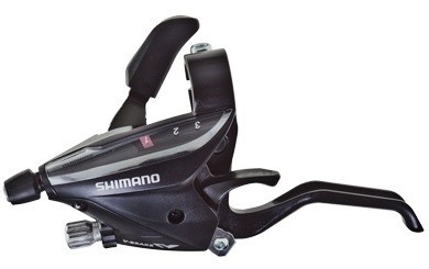 Манетка левая с тормозной ручкой Shimano ST-EF65-L2, с тросом, чёрная