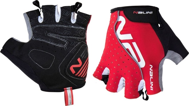 Перчатки с короткими пальцами Nalini Red Gloves, красно-чёрные 4100