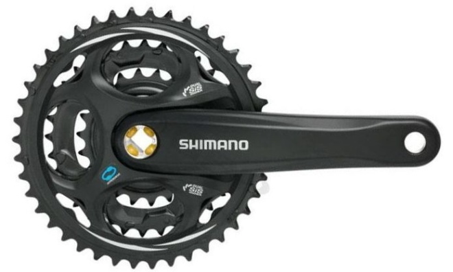 Система под квадрат Shimano Altus FC-M311, длина шатунов 175 мм, набор звёзд 42-32-22T, без защиты, чёрная Black