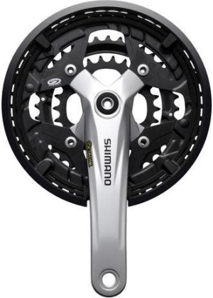 Система под квадрат Shimano Acera FC-M391, длина шатунов 170 мм, набор звёзд 44-32-22T, с защитой цепи, серая