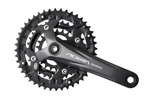 Система под квадрат  Shimano Acera FC-M391, длина шатунов 175 мм, набор звёзд 48-36-26T, без защиты цепи, чёрная