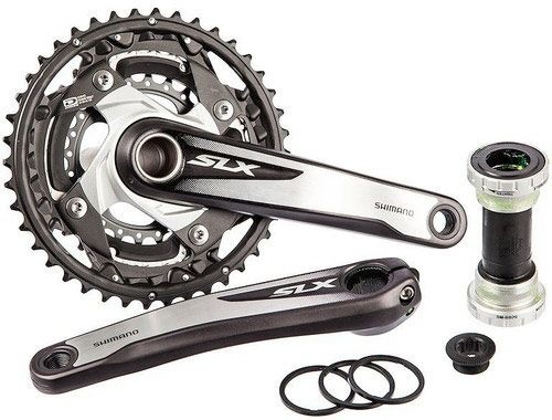 Система с интегрированным валом Shimano SLX FC-M670, длина шатунов 170 мм, набор звёзд 42-32-24T