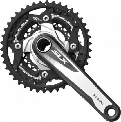 Система с интегрированным валом Shimano SLX FC-M670, длина шатунов 175 мм, набор звёзд 42-32-24T, чёрно-серебристая