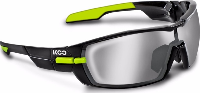 Очки спортивные Koo Open, чёрно-лаймовые Black/Lime