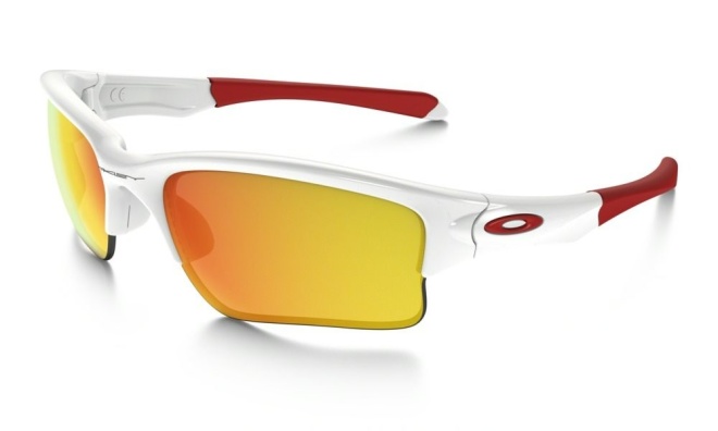 Очки спортивные Oakley Quarter Jacket Youth Fit Polished White Fire Iridium, бело-красные