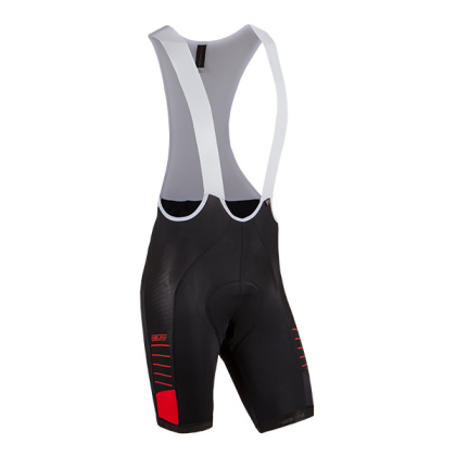 Велотрусы с лямками Nalini Ride Bib Short, чёрные с красными элементами