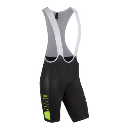 Велотрусы с лямками Nalini Ride Bib Short, чёрные с элементами цвета лайм