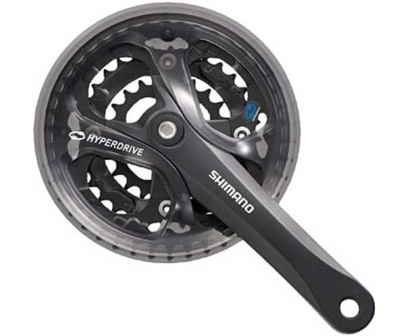 Система под квадрат Shimano Acera FC-M361, длина шатунов 170 мм, набор звёзд 48-38-28T, с защитой цепи, чёрная