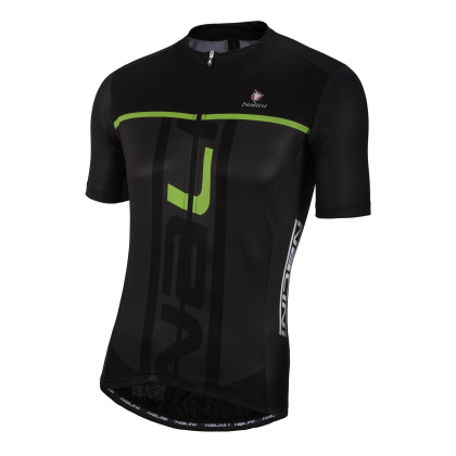 Джерси с короткими рукавами Nalini Speed Jersey, чёрное с элементами цвета лайм