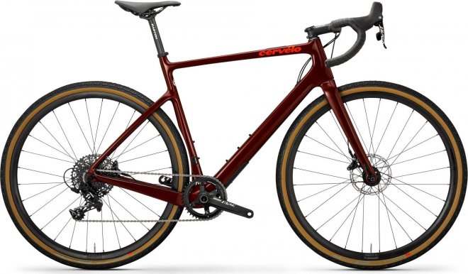 Велосипед Cervelo Aspero Apex 1 Disc (2020) Burgundy/Dark Orange