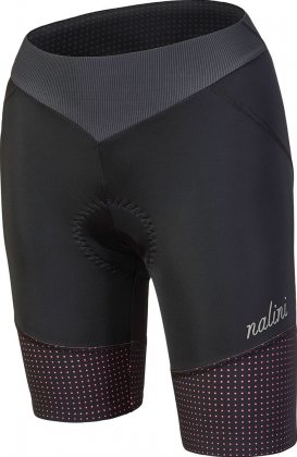 Велотрусы без лямок женские Nalini AHS Ambiziosa, чёрные с розовыми элементами 4700
