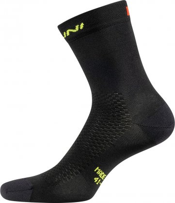 Носки Nalini B0W Vela Sock, чёрные с жёлтыми надписями 4050