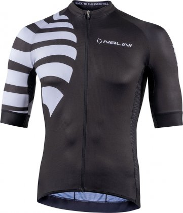 Джерси с коротким рукавом Nalini Bas Stripes Jersey, чёрное с белыми элементами 4000