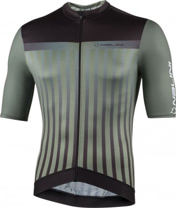 Джерси с короткими рукавами Nalini New Respect SS Jersey, зелёно-серо-чёрное 4000