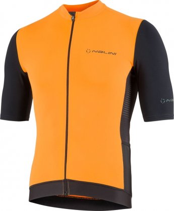 Веломайка с короткими рукавами Nalini New Sun Block Jersey, оранжево-чёрная 4150