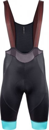 Велотрусы с лямками Nalini New Color Bib Short, чёрные с голубыми элементами 4200