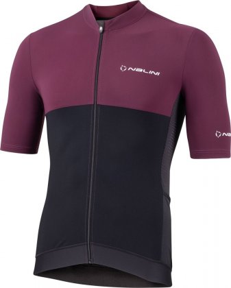 Веломайка с короткими рукавами Nalini Sun Shield Jersey, чёрно-пурпурная 4800