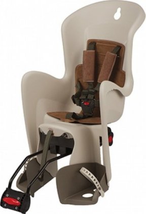 Детское велокресло на подседельную трубу Polisport Bilby Maxi RS - Reclining Child Seat, коричневое Cream/Brown
