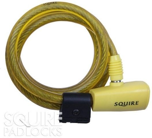 Замок тросовый на ключе Squire Cable lock 116, жёлтый Yellow